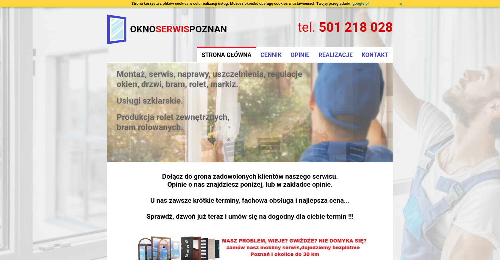 test seo dla frazy serwis okien poznań 