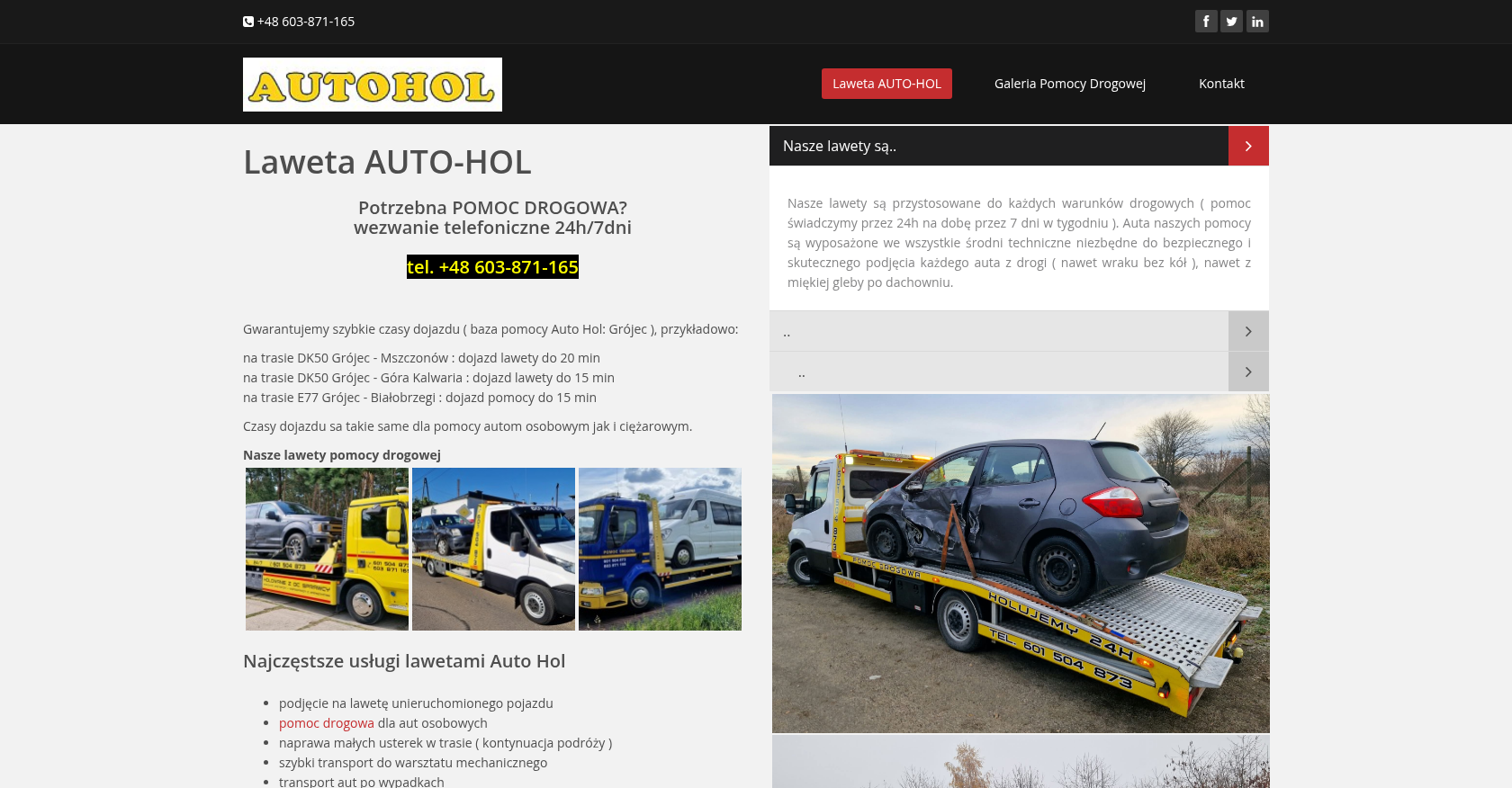 test seo dla frazy pomoc drogowa Grójec 